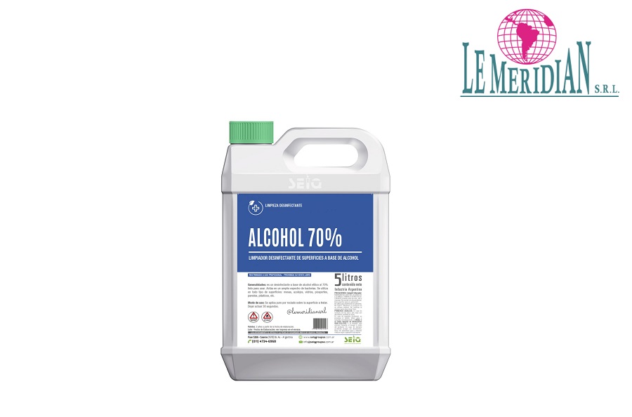 Seiq Alcohol 70% Limpiador Desinfectante 5 Lts
